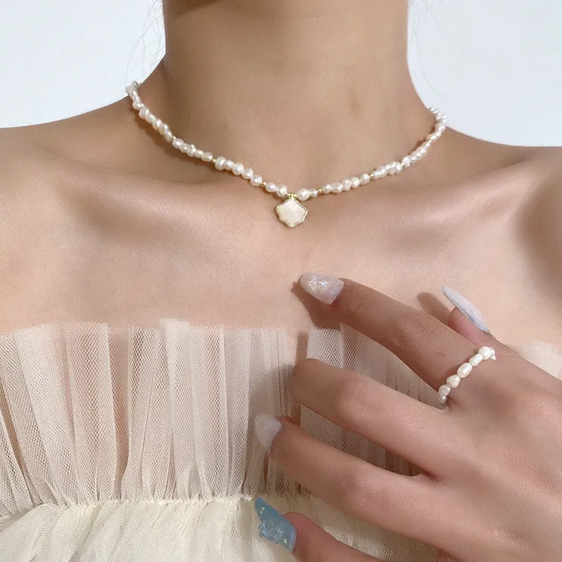 Andaozi Pearl Necklaces Women's-2
