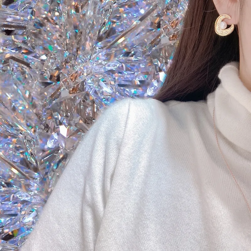 Andaozi Pearl Earrings Women's-2