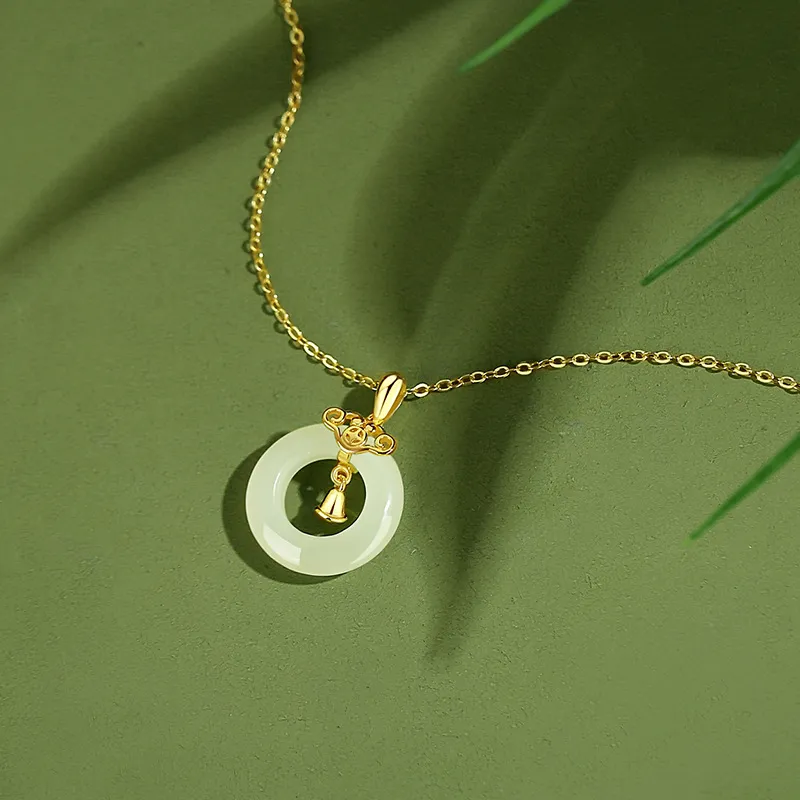 Andaozi Hetian Jade Necklaces Pale Greenish White Jade Unisex-2