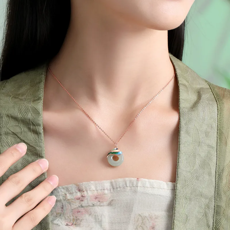 Andaozi Hetian Jade Necklaces White Jade Women's-4