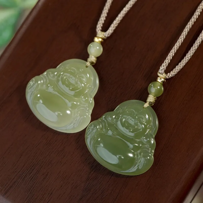 Andaozi Hetian Jade Pendants Pale Greenish White Jade Women's-4
