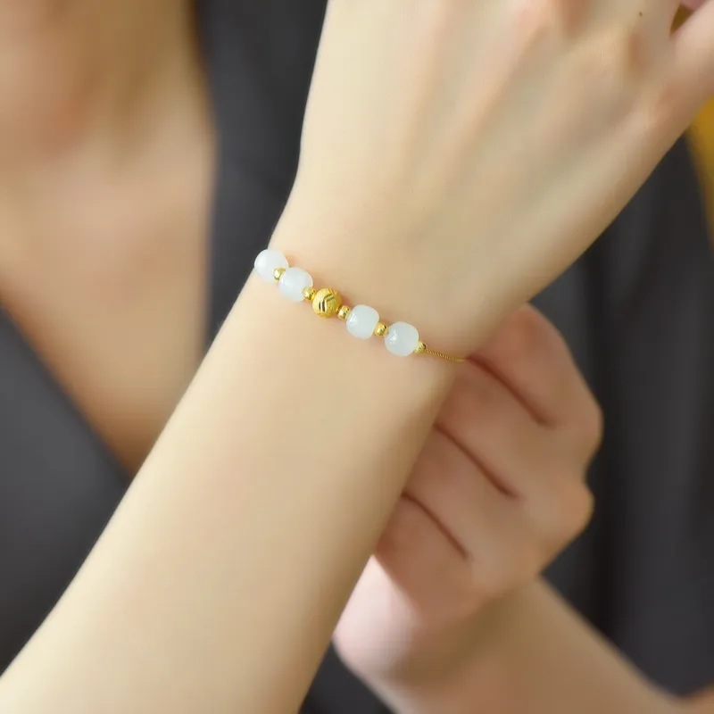 Andaozi Hetian Jade Bracelets White Jade Women's-3