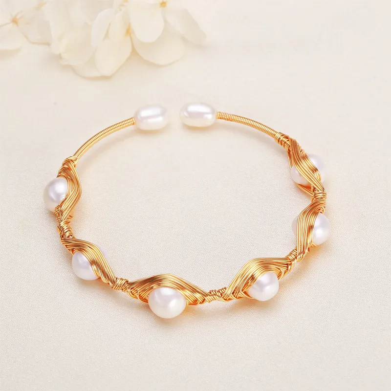 Andaozi Pearl Bangles Women's-3