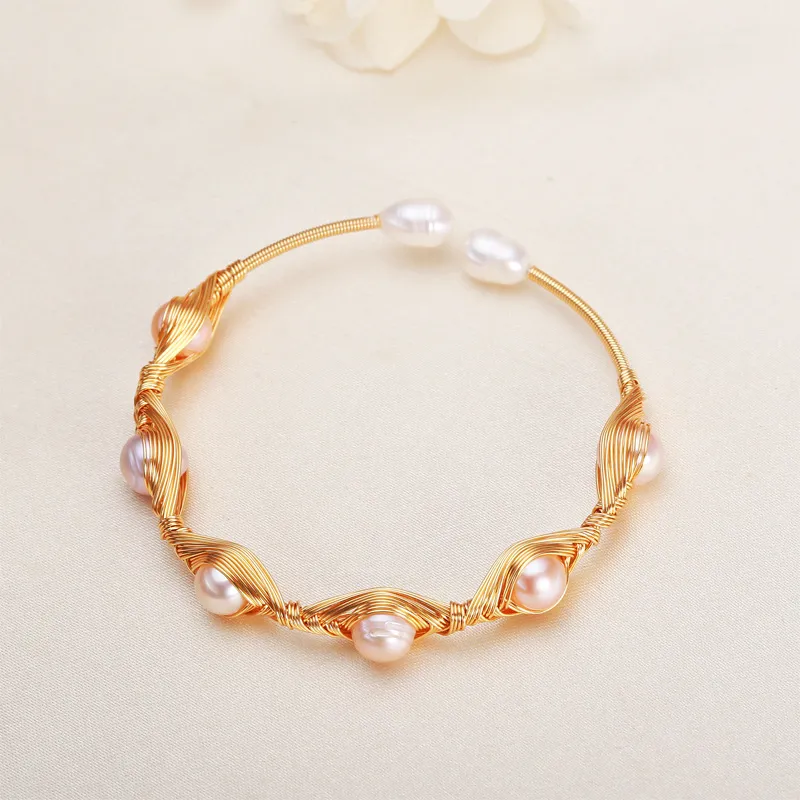 Andaozi Pearl Bangles Women's-2