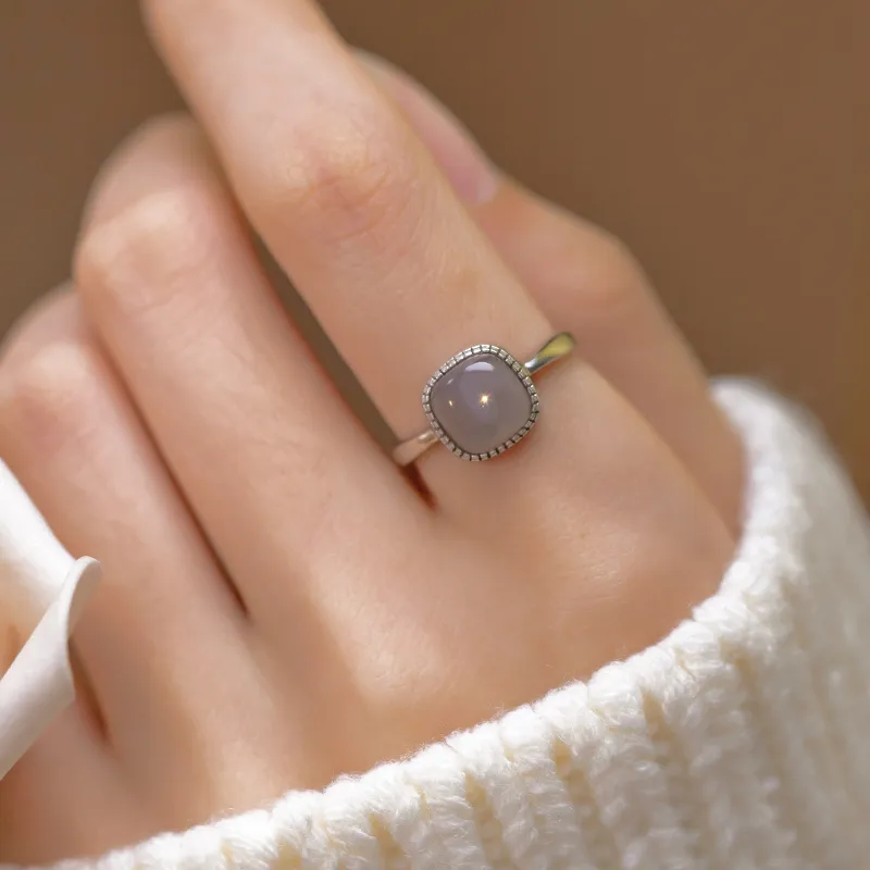 Andaozi Hetian Jade Rings Dusty Pink Women's-5