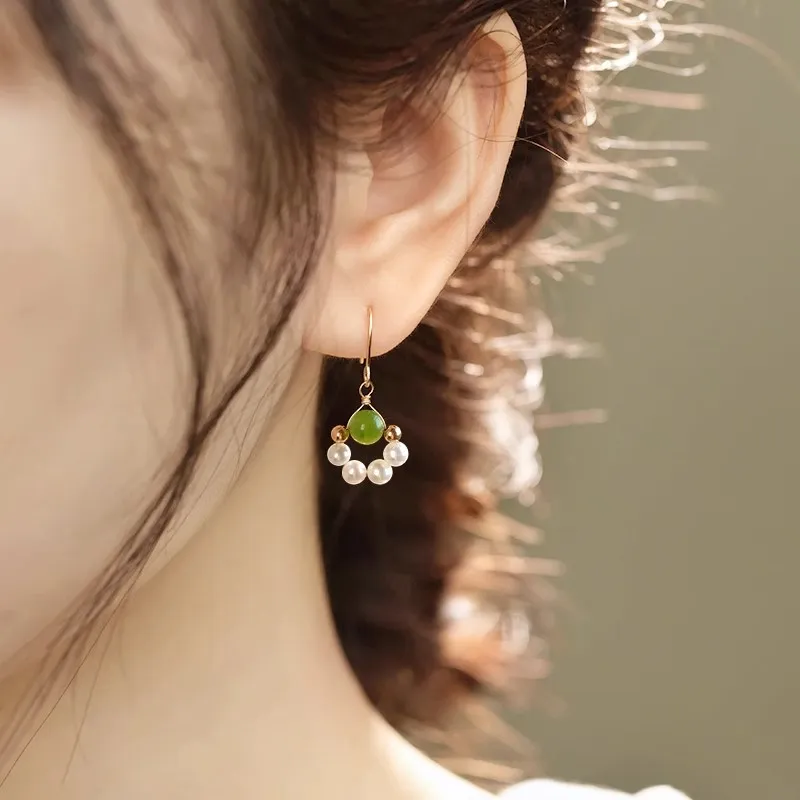 Andaozi Hetian Jade Earrings Jasper Unisex-1