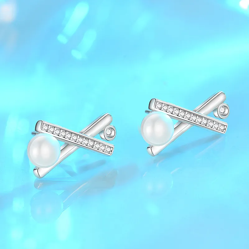 Andaozi Pearl Stud Earrings Women's-4