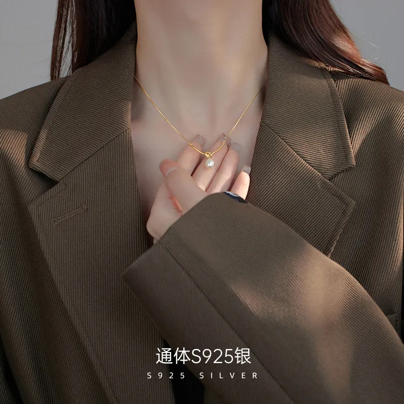 Andaozi Pearl Necklaces Women's-3