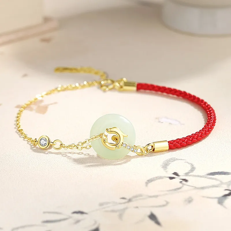 Andaozi Hetian Jade Pale Greenish-White Jade Unisex-5