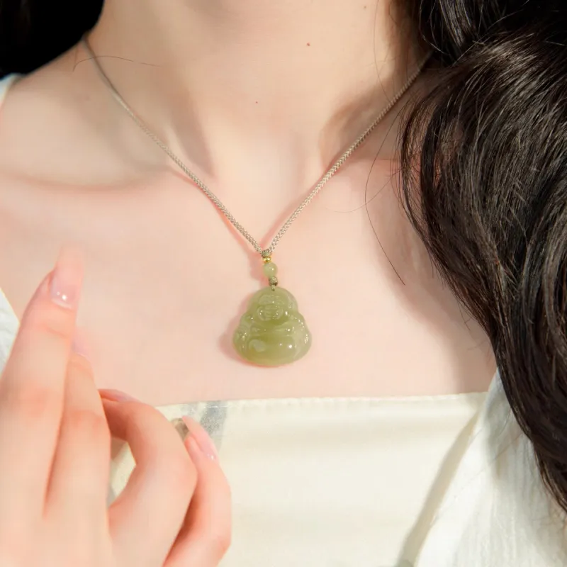 Andaozi Hetian Jade Pendants Pale Greenish White Jade Women's-1