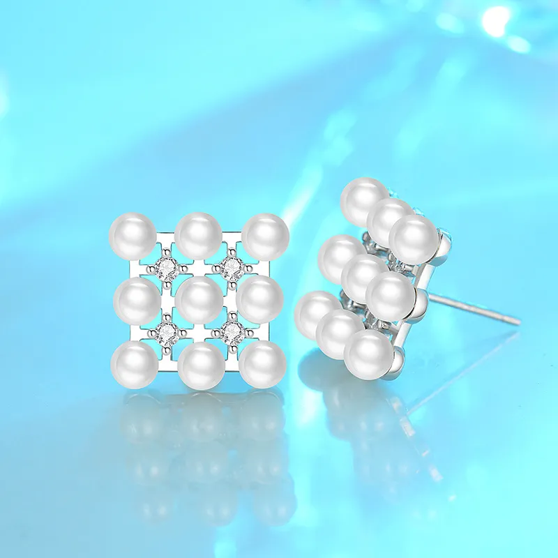 Andaozi Pearl Stud Earrings Women's-3