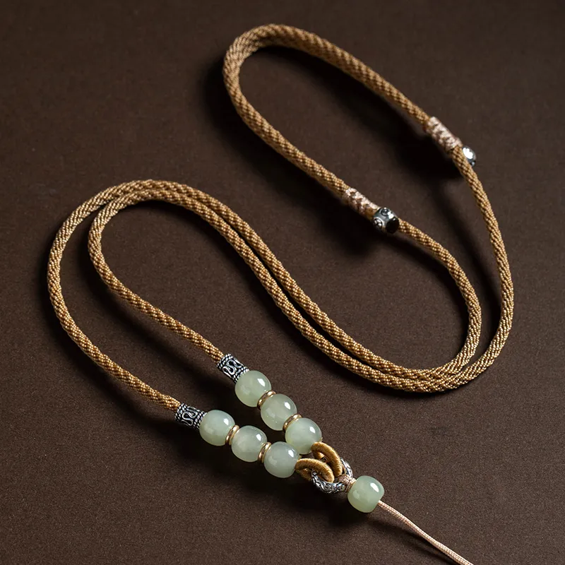 Andaozi Hetian Jade Necklaces Green Jade Unisex-5