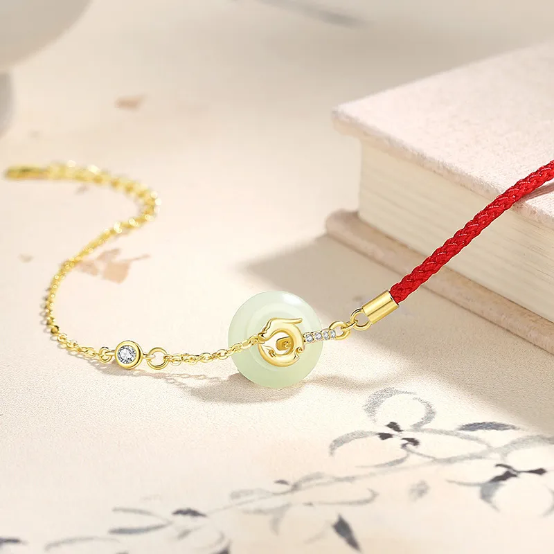 Andaozi Hetian Jade Pale Greenish-White Jade Unisex-2
