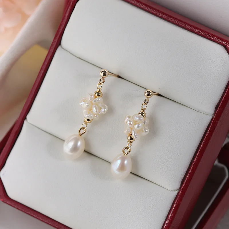 Andaozi Pearl Earrings Women's-5