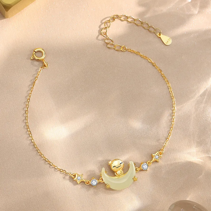 Andaozi Hetian Jade Bracelets Pale Greenish White Jade Women's-3