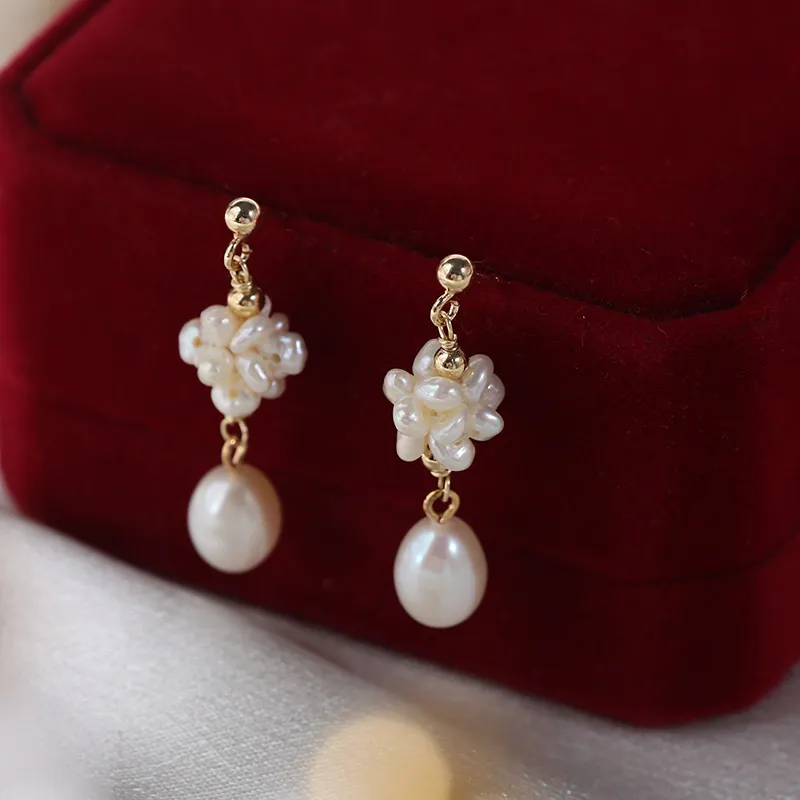 Andaozi Pearl Earrings Women's-1