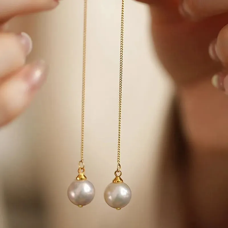 Andaozi Pearl Drop Earrings Women's-4