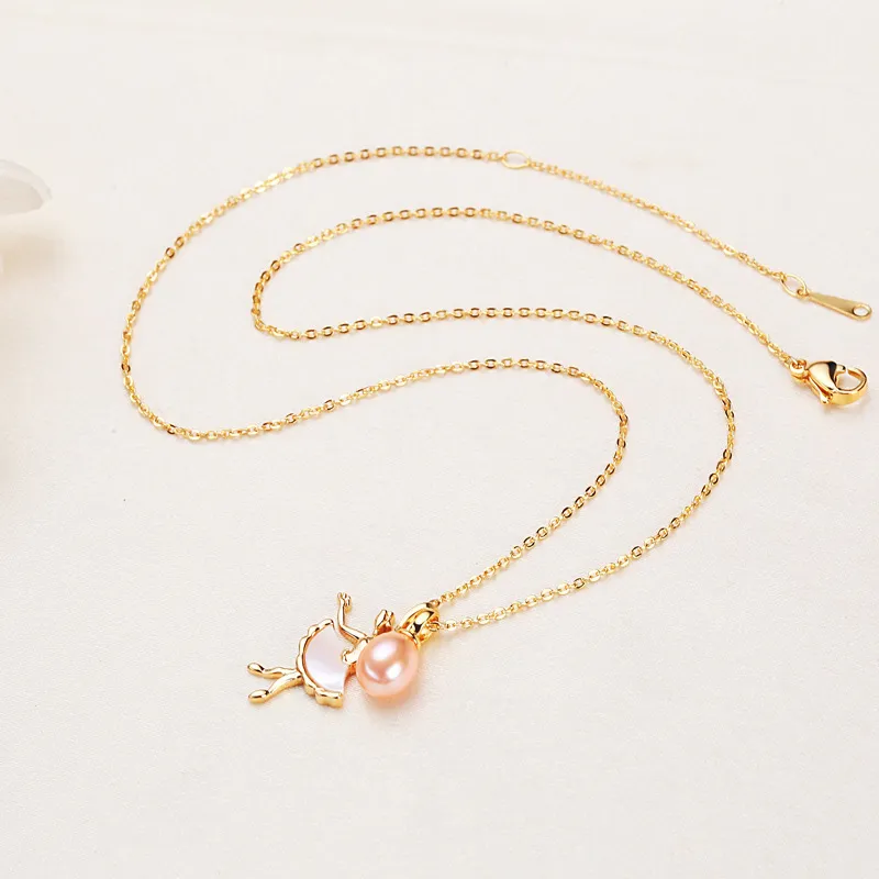 Andaozi Pearl Necklaces Women's-5