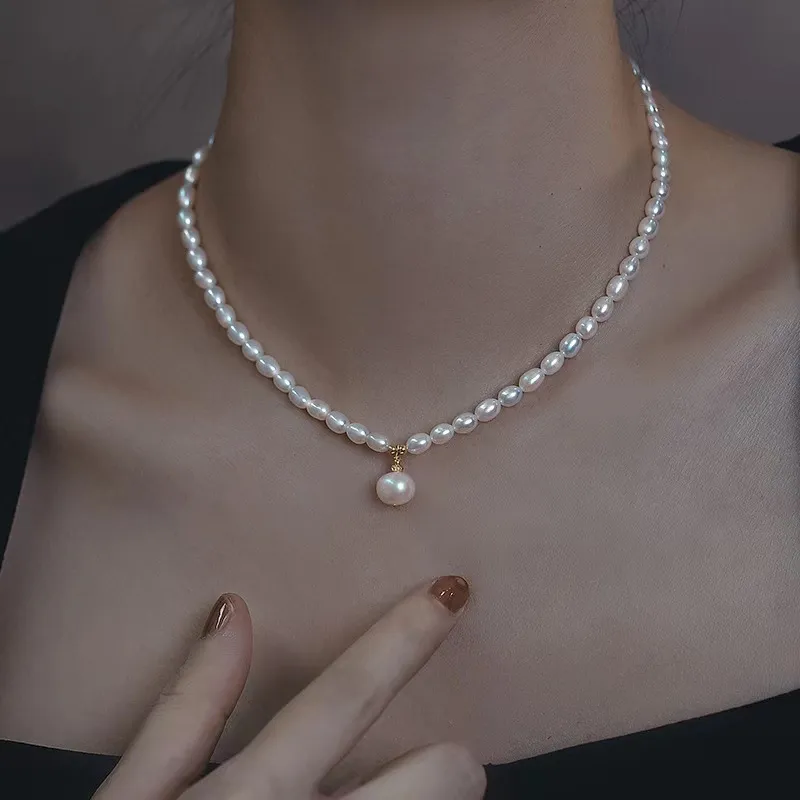 Andaozi Pearl Necklaces Women's-3