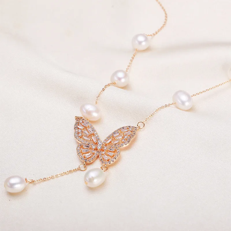 Andaozi Pearl Necklaces Women's-3