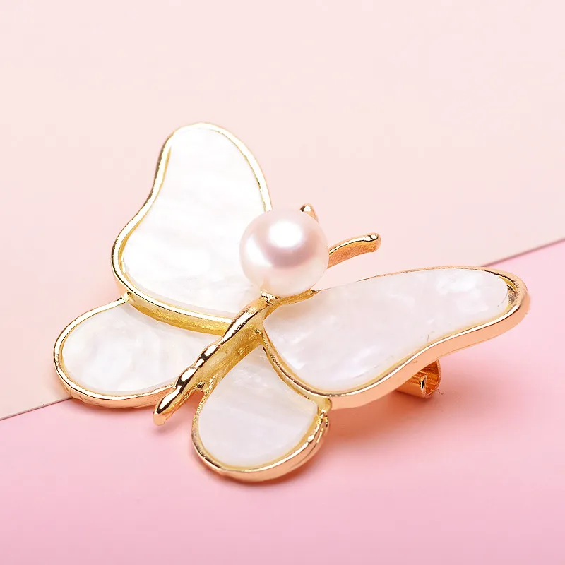Andaozi Pearl Brooches Women's-4