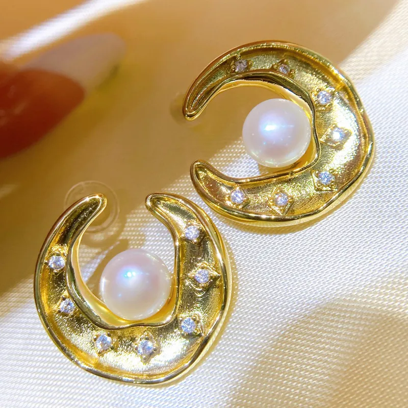 Andaozi Pearl Earrings Women's-1