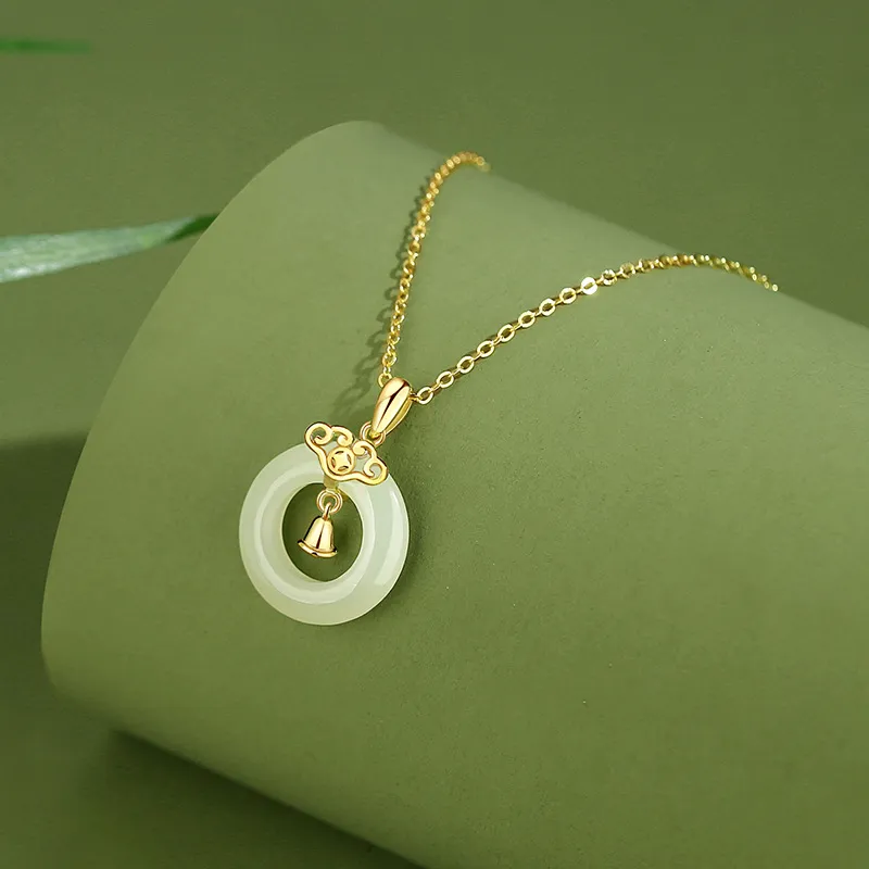 Andaozi Hetian Jade Necklaces Pale Greenish White Jade Unisex-4