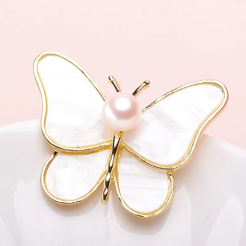 Andaozi Pearl Brooches Women's-3
