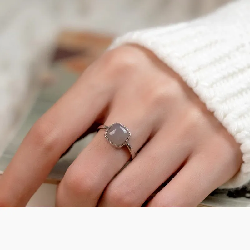 Andaozi Hetian Jade Rings Dusty Pink Women's-4