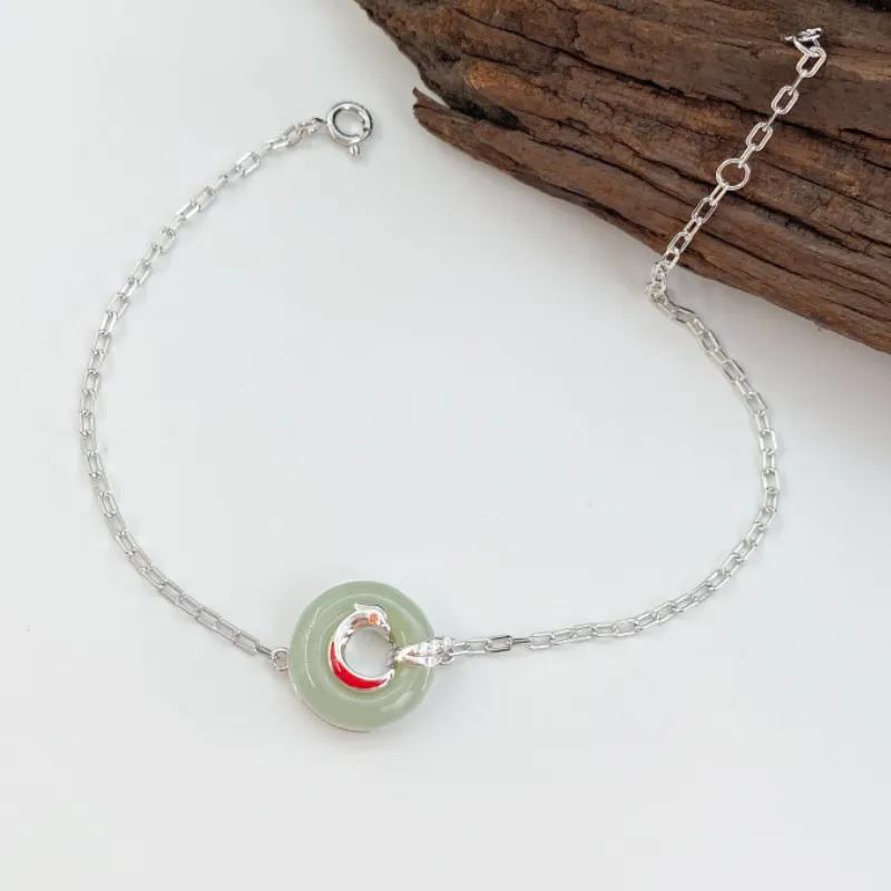 Andaozi Hetian Jade Bracelets Pale Greenish White Jade Women's-5