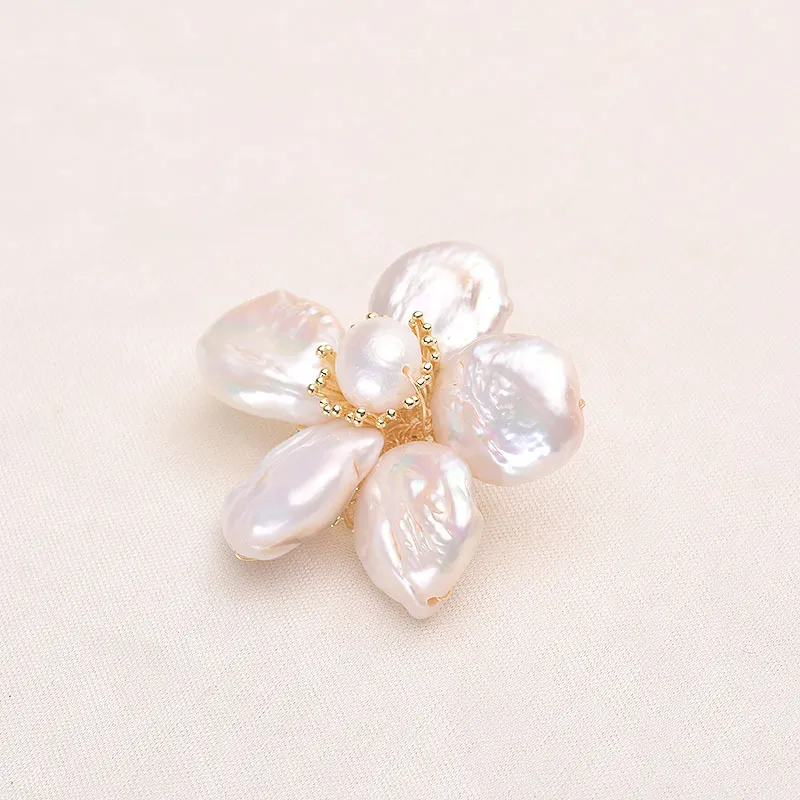 Andaozi Pearl Brooches Women's-1