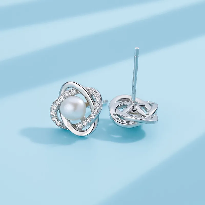 Andaozi Pearl Stud Earrings Women's-3