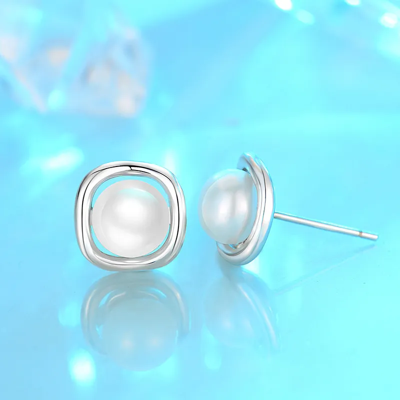 Andaozi Pearl Stud Earrings Women's-3