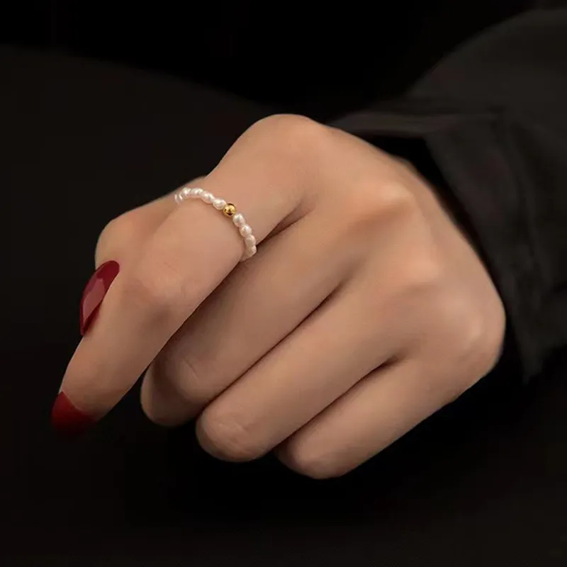 Andaozi Freshwater Pearl Rings Women's-3