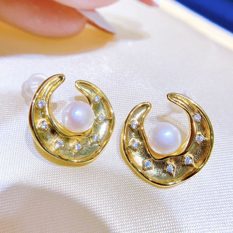 Andaozi Pearl Earrings Women's-4
