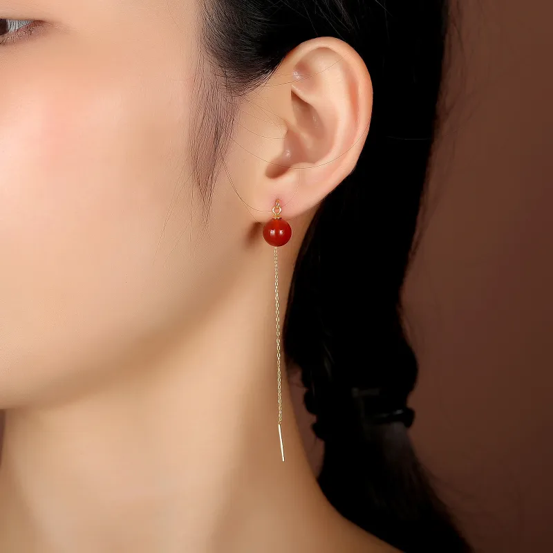 Andaozi Pearl Drop Earrings Women's-3