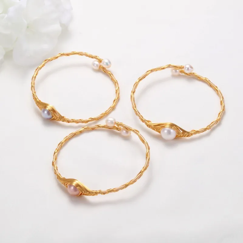 Andaozi Pearl Bangles Women's-3