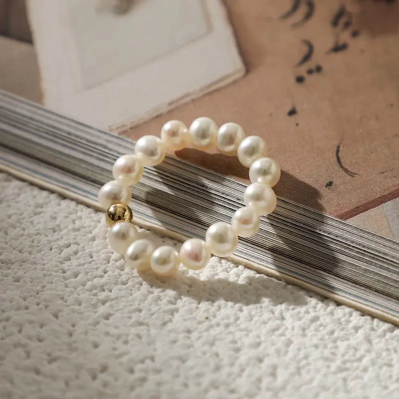Andaozi Freshwater Pearl Rings Women's-2