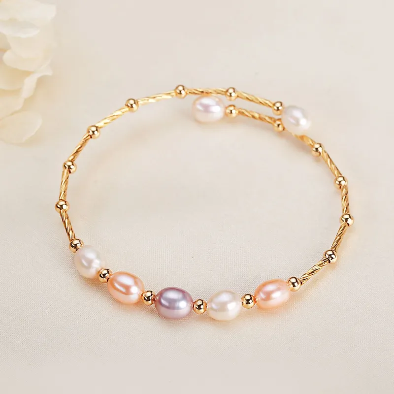 Andaozi Pearl Bangles Women's-4