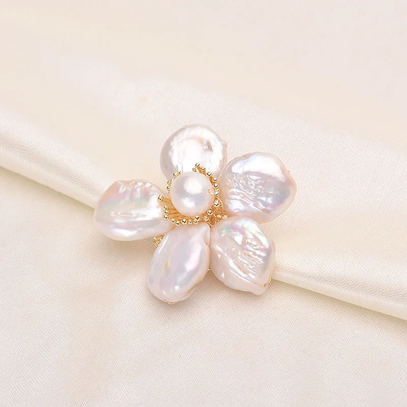 Andaozi Pearl Brooches Women's-2