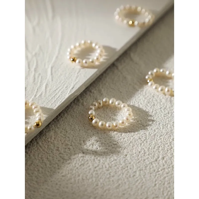 Andaozi Freshwater Pearl Rings Women's-1
