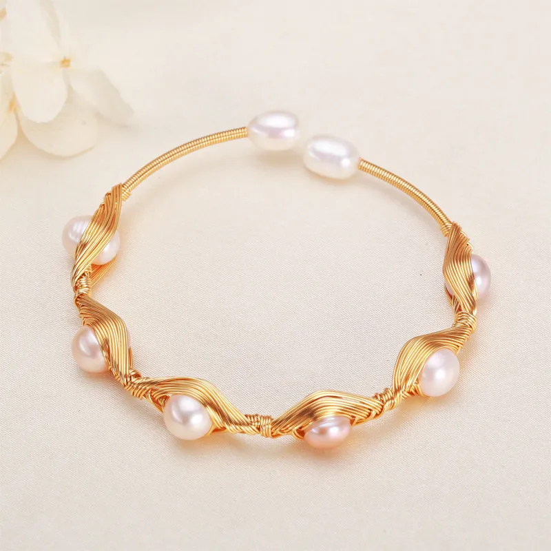 Andaozi Pearl Bangles Women's-1