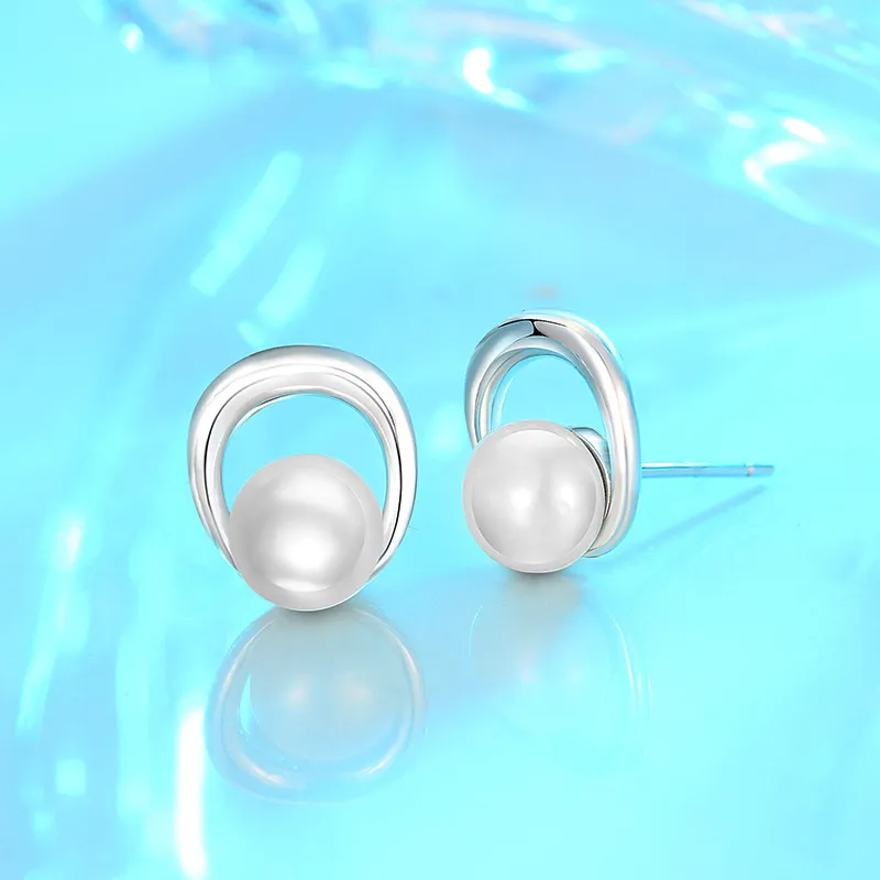 Andaozi Pearl Stud Earrings Women's-3