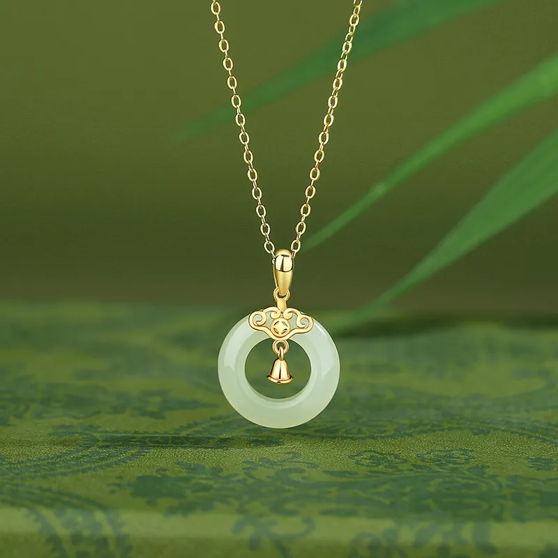 Andaozi Hetian Jade Necklaces Pale Greenish White Jade Unisex-5