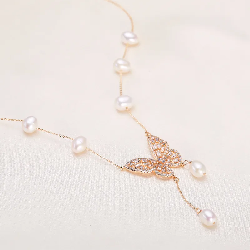 Andaozi Pearl Necklaces Women's-1