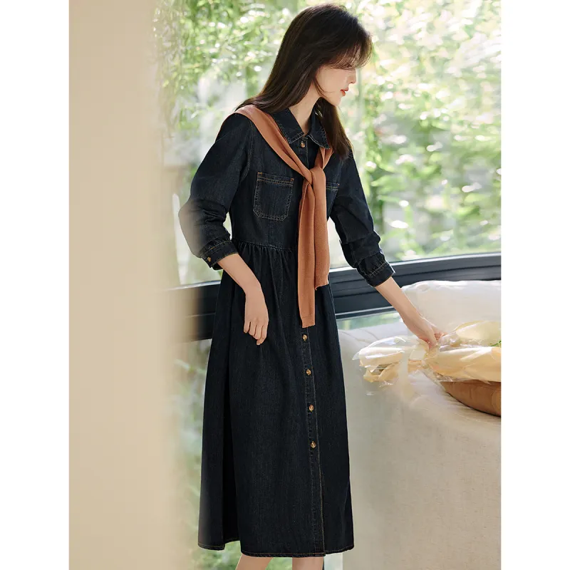 XWI Long Sleeved Dress Women's Denim-4