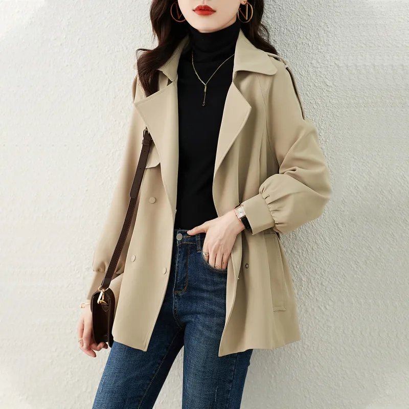 XWI Trench Coat Women's Warm Tea Brown-3