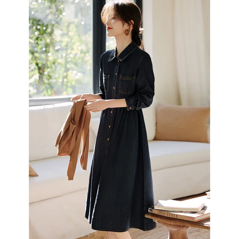 XWI Long Sleeved Dress Women's Denim-3