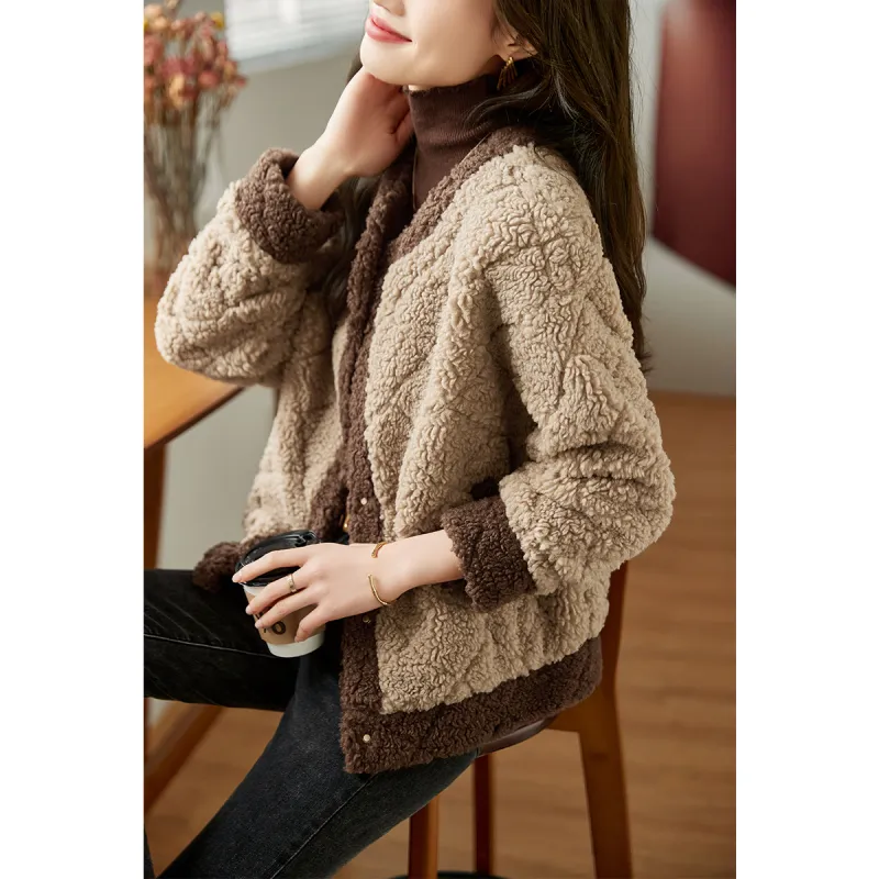 XWI Velvet feel Coat Women's Light Coffee-6