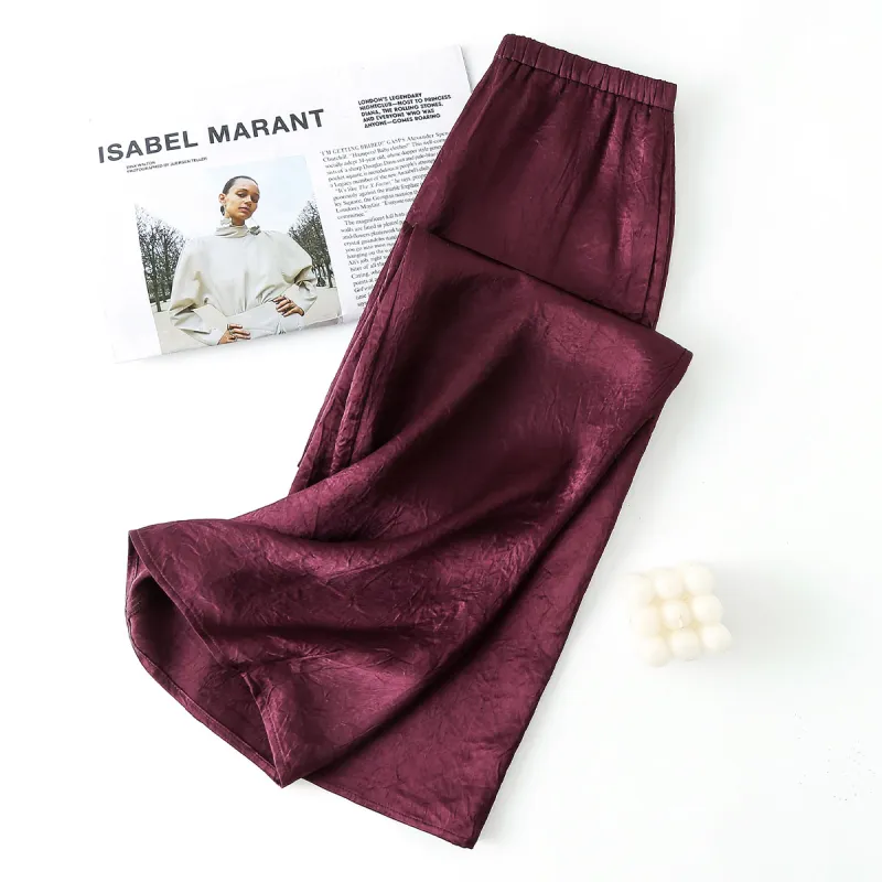 IHIMI Casual Pants Women's Bordeaux Red-2
